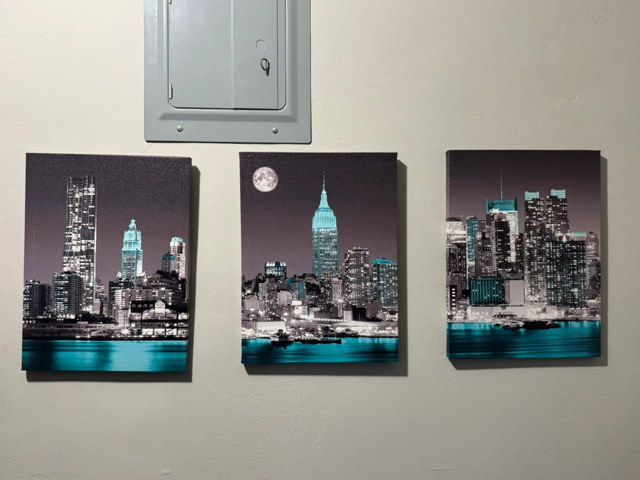 3 Piece New York City Skyline Canvas Wall Art