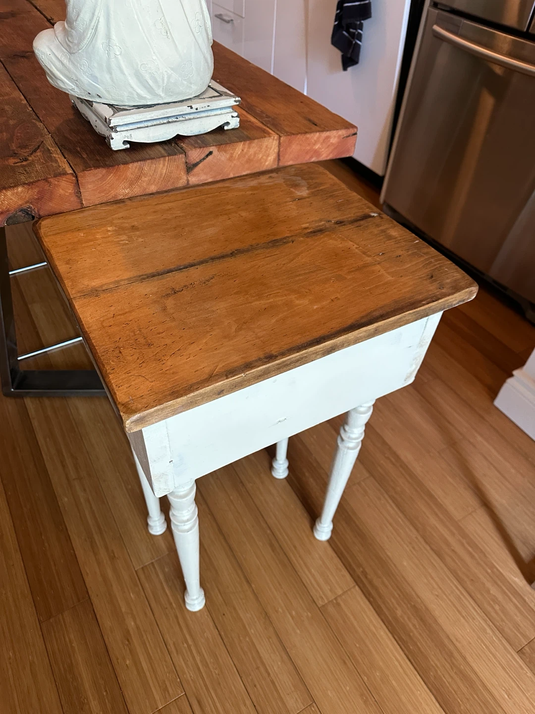 MINI RUSTIC VINTAGE PINE WOOD ACCENT SIDE CONSOLE TABLE