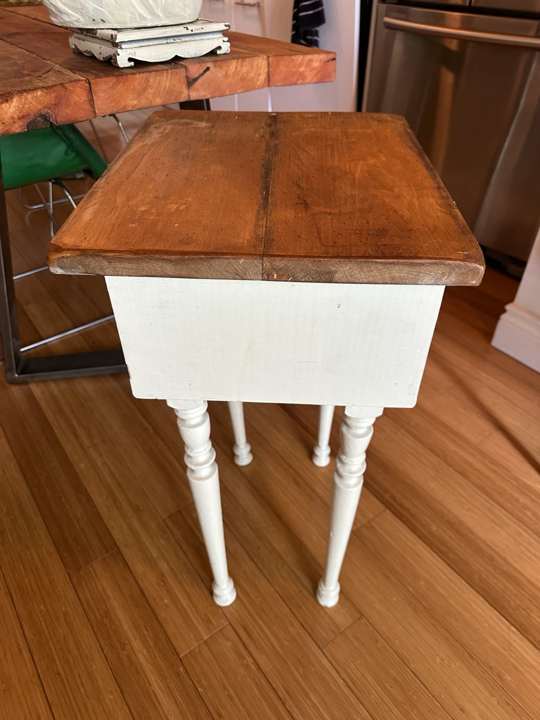 MINI RUSTIC VINTAGE PINE WOOD ACCENT SIDE CONSOLE TABLE - photo 2