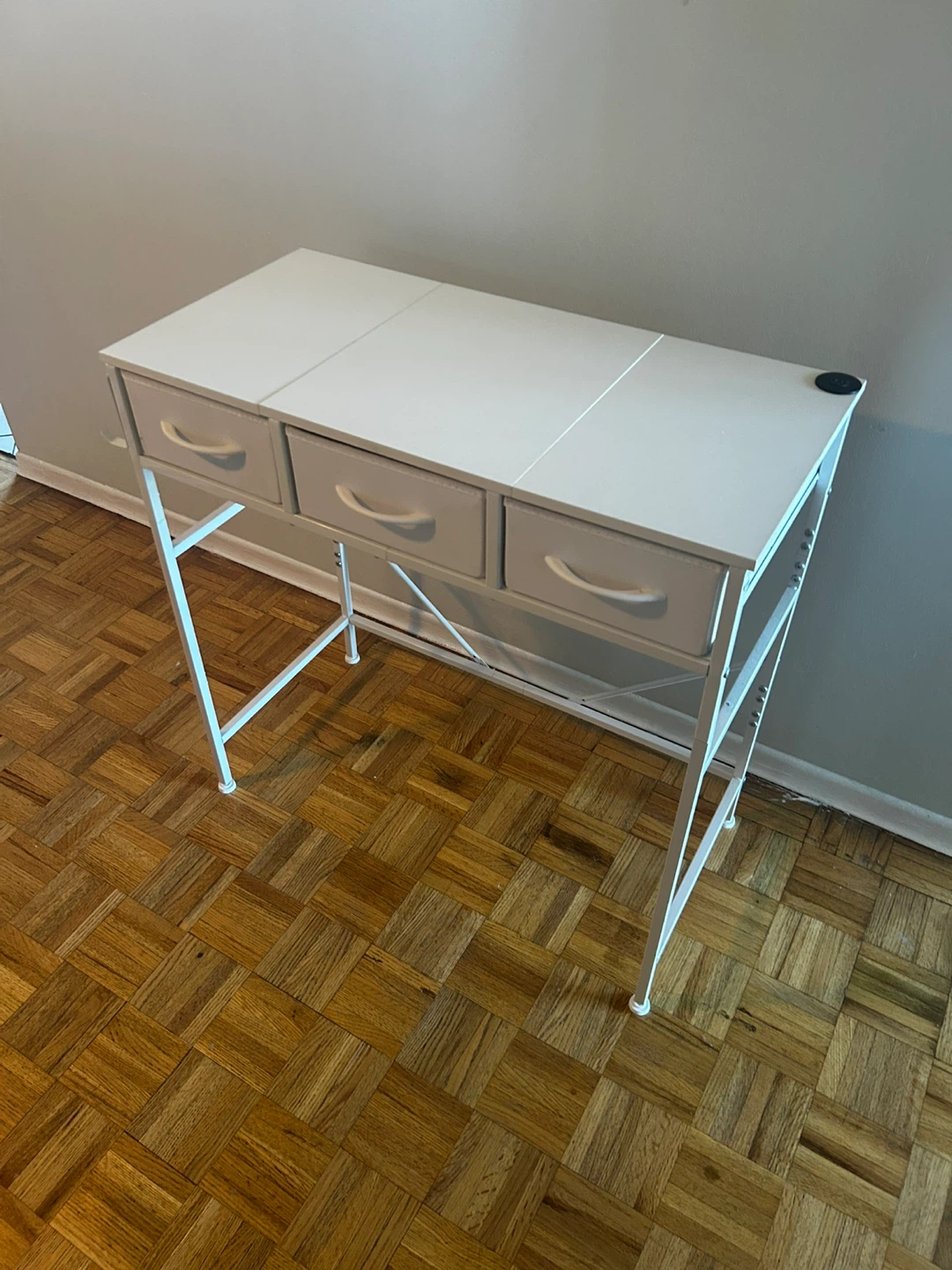 White Desk with 3 Drawers - photo 2