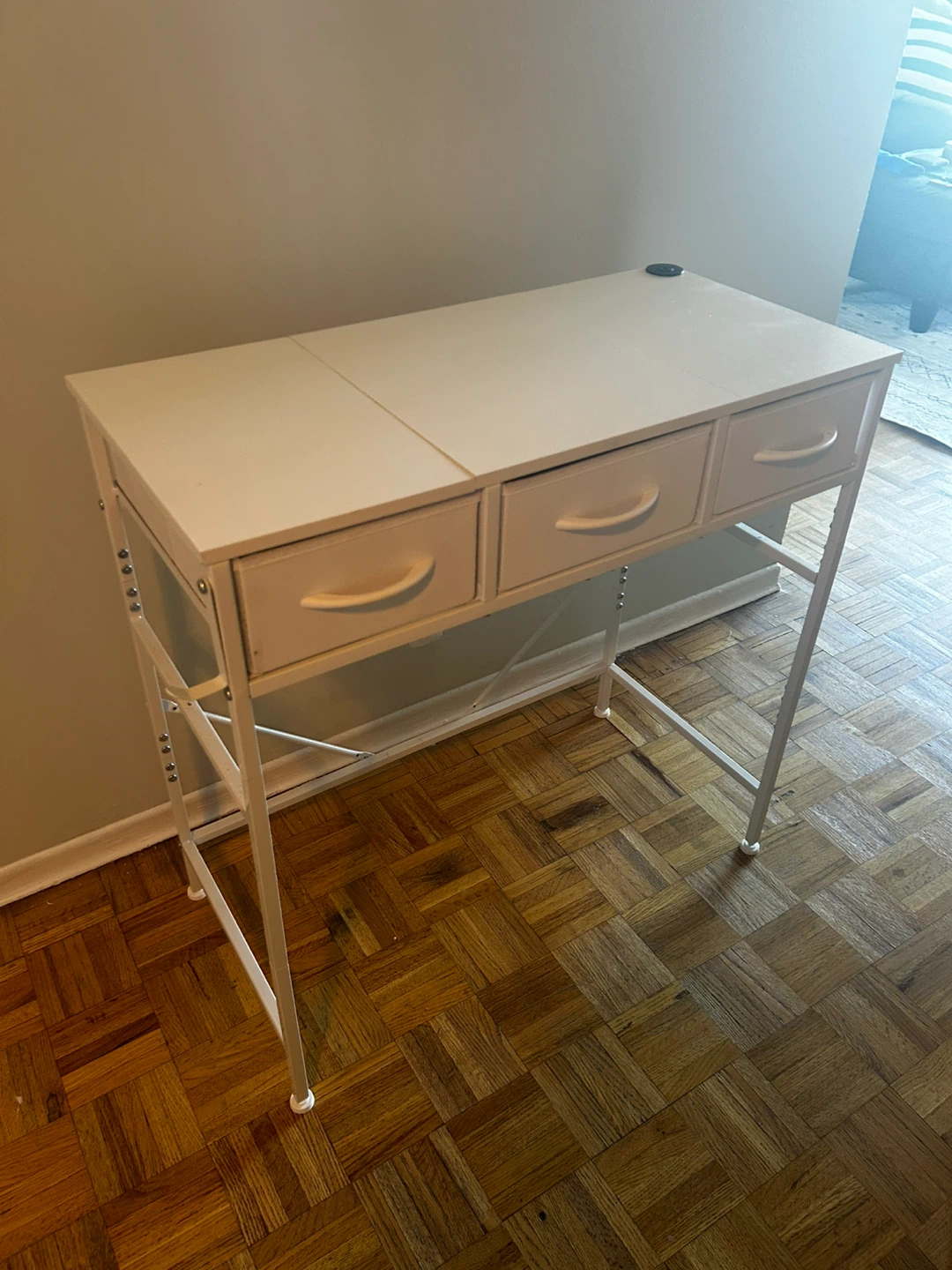 White Desk with 3 Drawers - photo 3