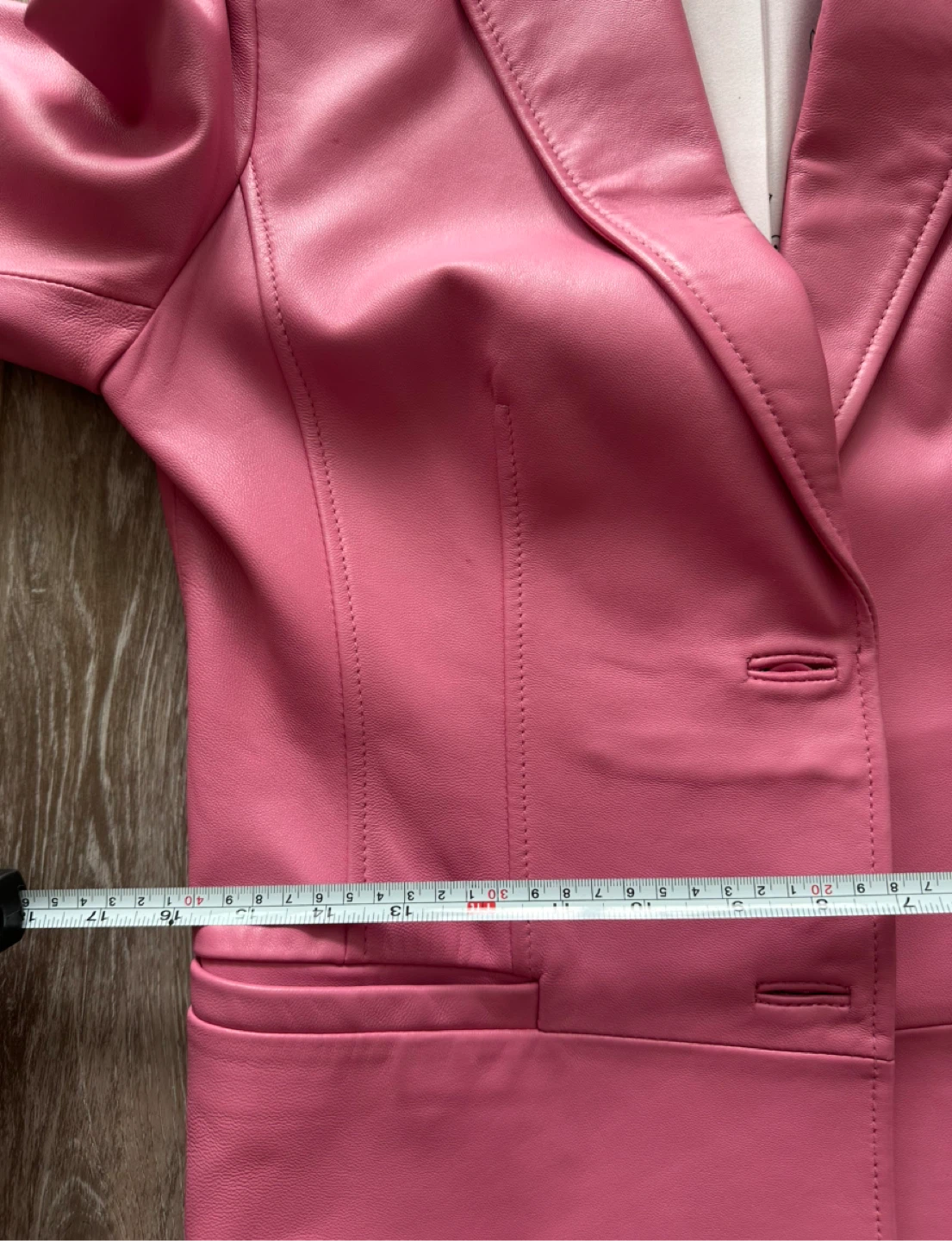 90s Bianca Nygård Pink Genuine Leather Blazer Size 8 - photo 5