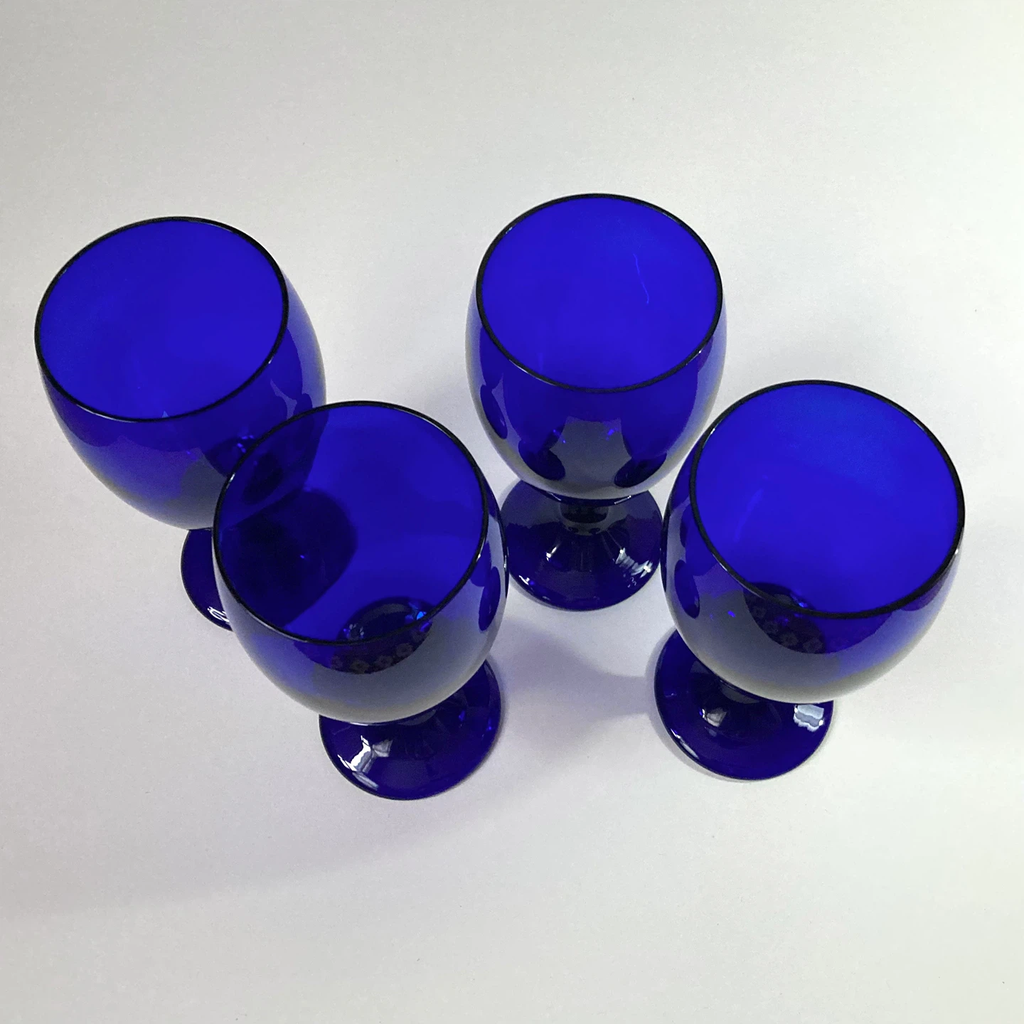 Set of 4 Vintage 90s/Y2K Cobalt Blue Large Goblets - photo 3