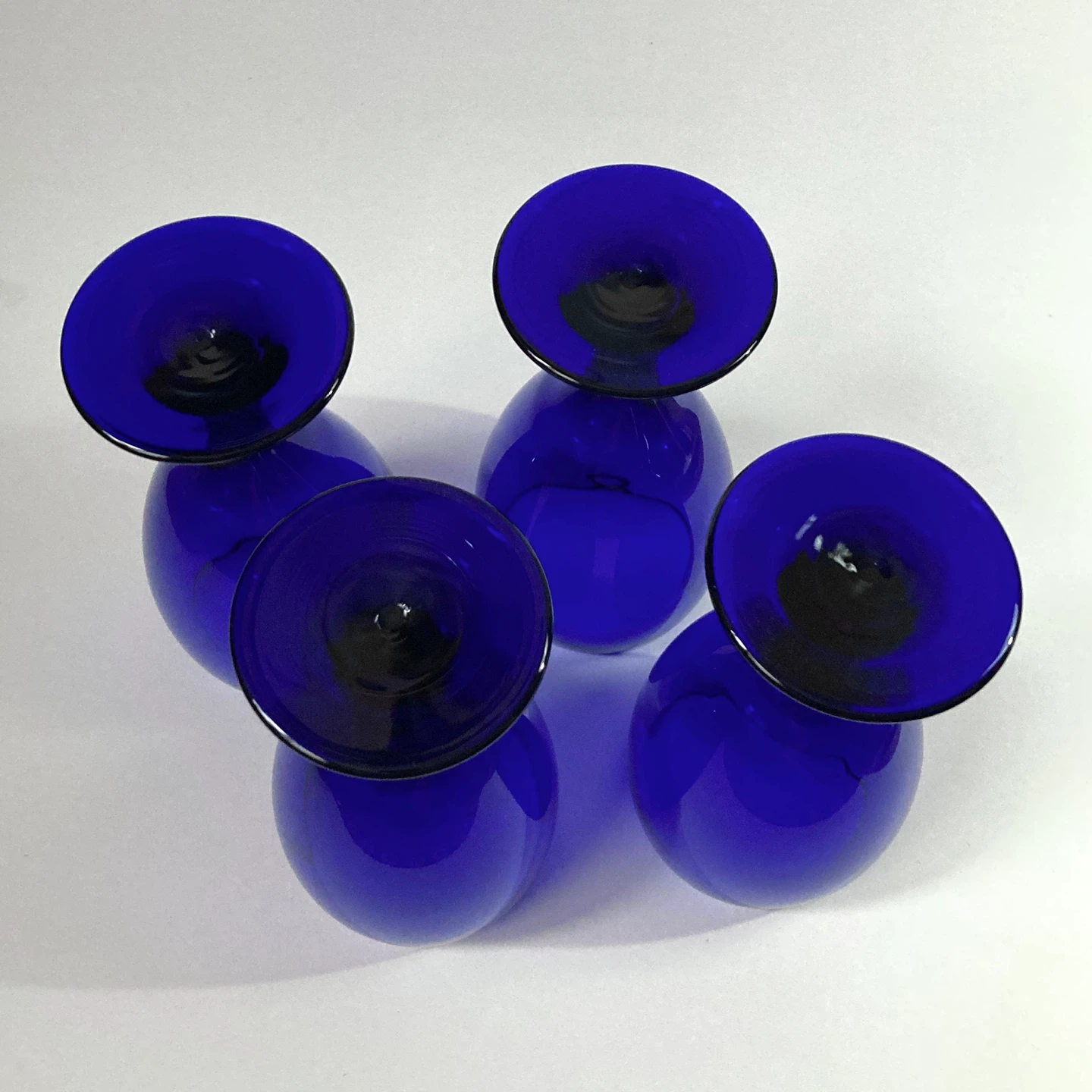 Set of 4 Vintage 90s/Y2K Cobalt Blue Large Goblets - photo 4