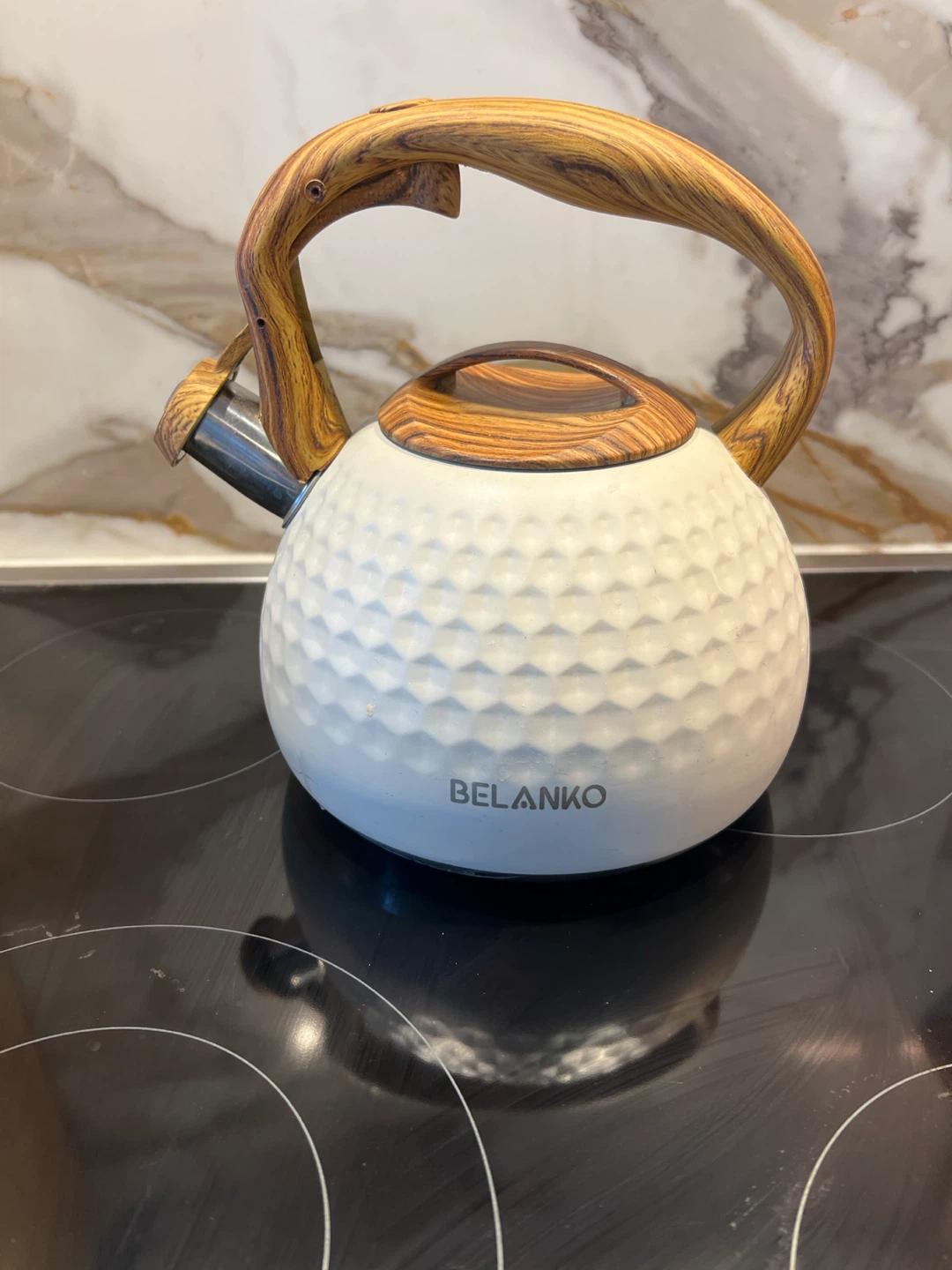 Belanko whistling kettle with wood handle