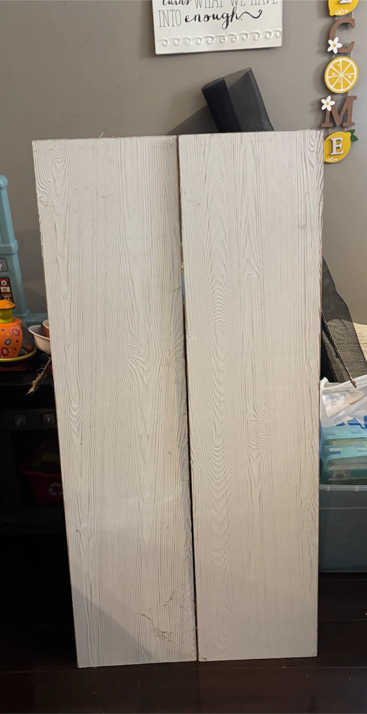 Set of Two White Decorative Wooden Shutters