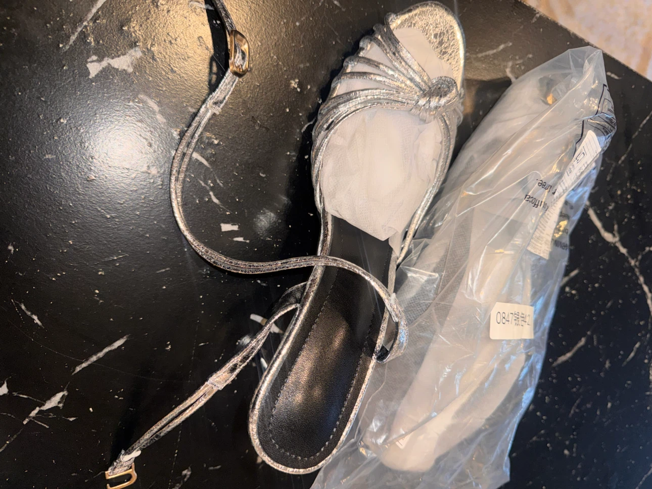 New Silver Ankle Strap Heels - photo 2