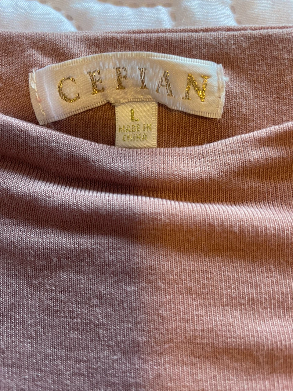 CEFIAN Long Sleeve Mock Neck Bodysuit - Rose Taupe - Size L - photo 2