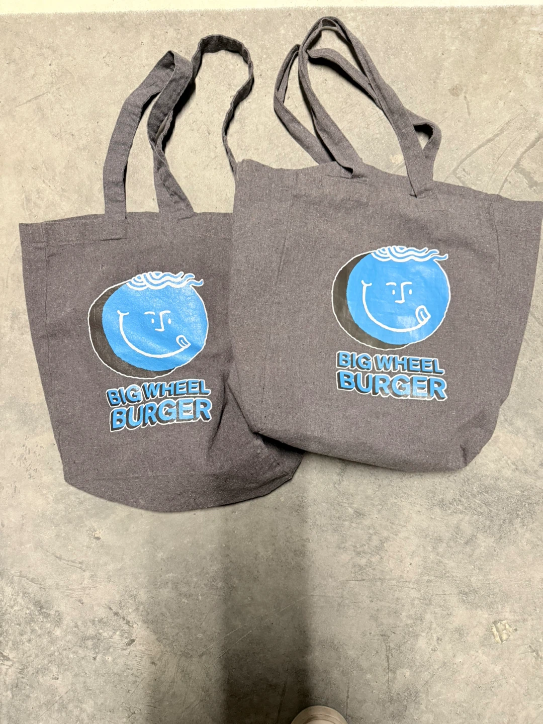 Two Big Wheel Burger Tote Bags