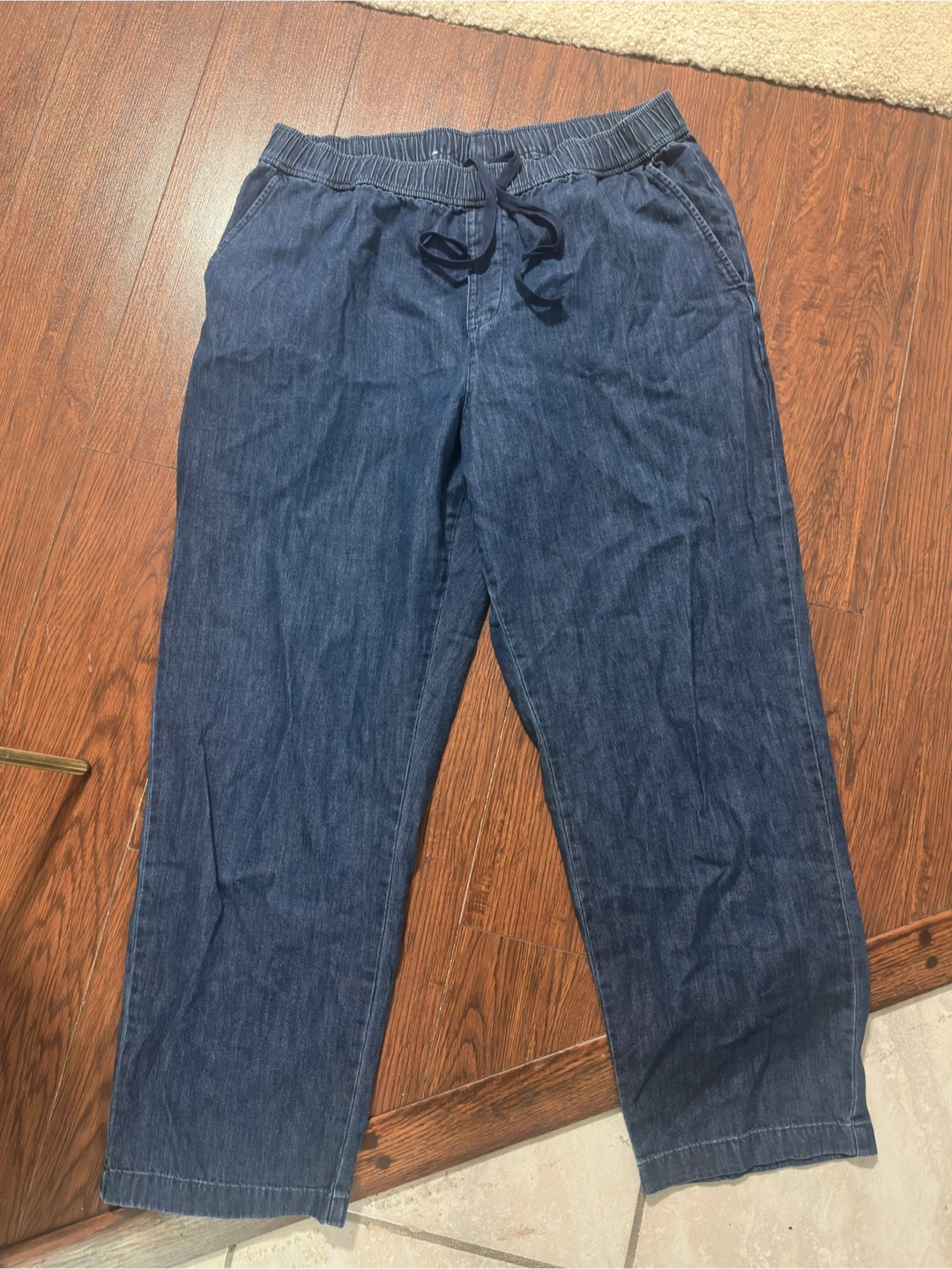 UNIQLO Blue Soft Denim Elastic Waist Pants