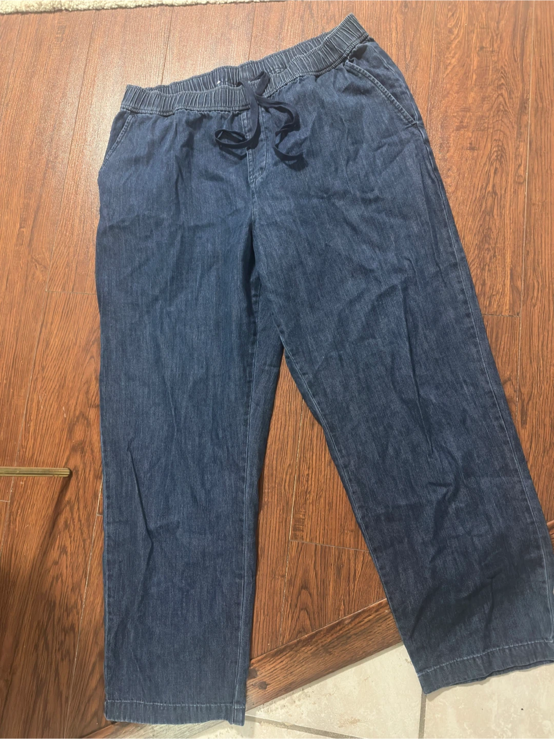 UNIQLO Blue Soft Denim Elastic Waist Pants - photo 2