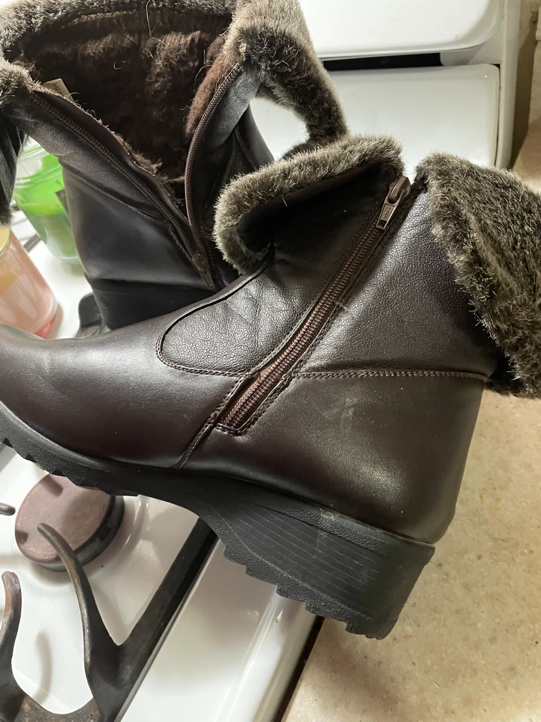 Brown Faux Fur Lined Winter Boots - photo 2