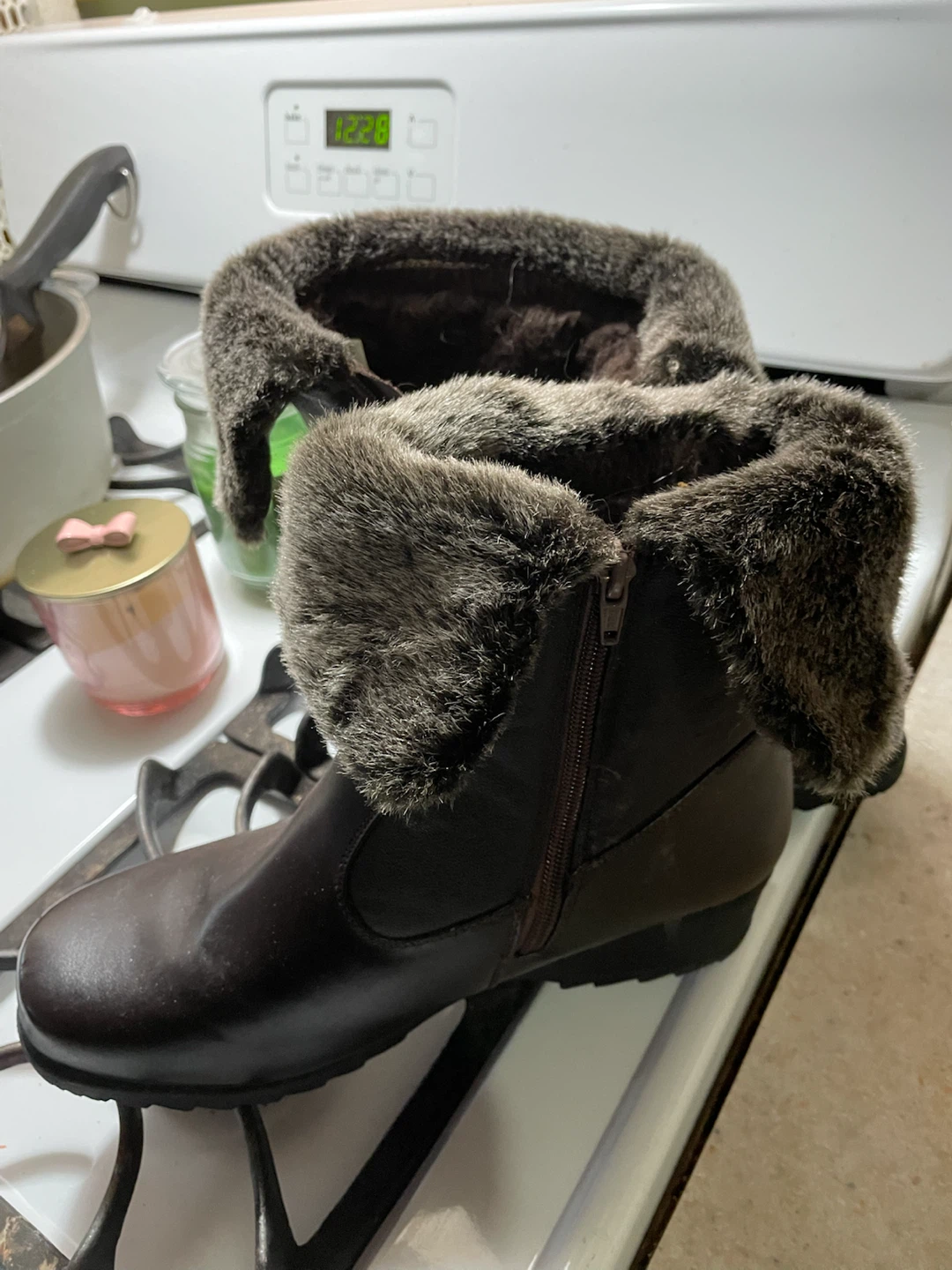 Brown Faux Fur Lined Winter Boots - photo 3