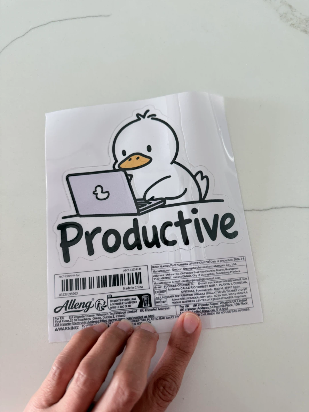 Productive Duck Sticker - photo 2