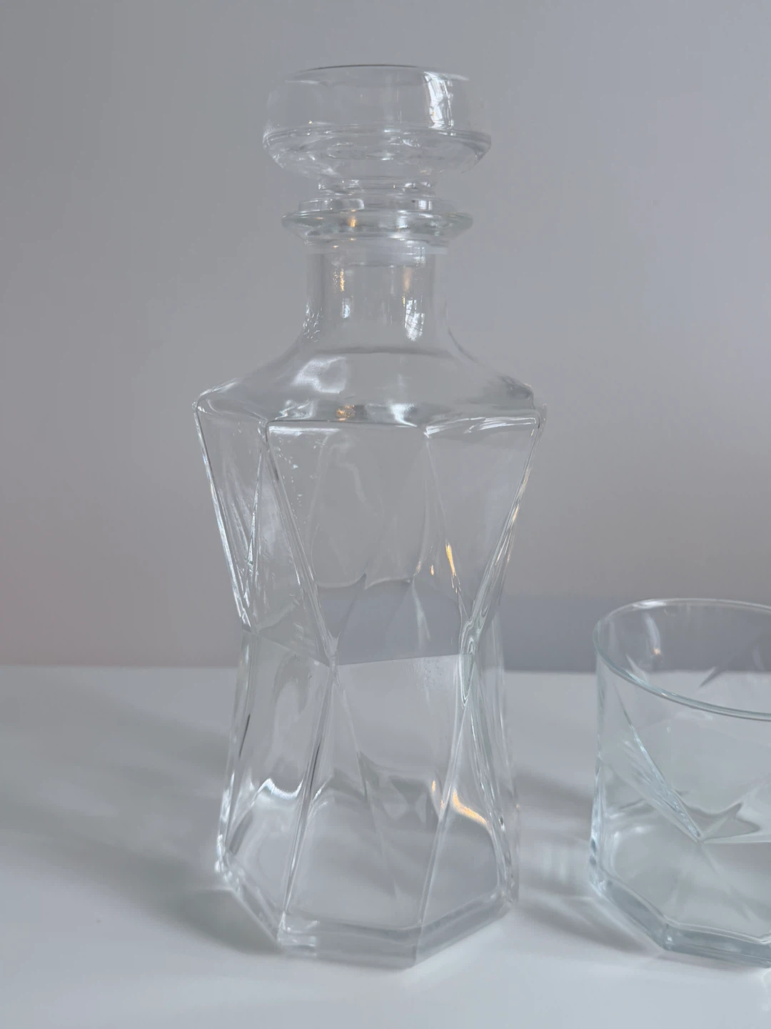Glass Decanter and Two Matching Glasses Set - photo 2