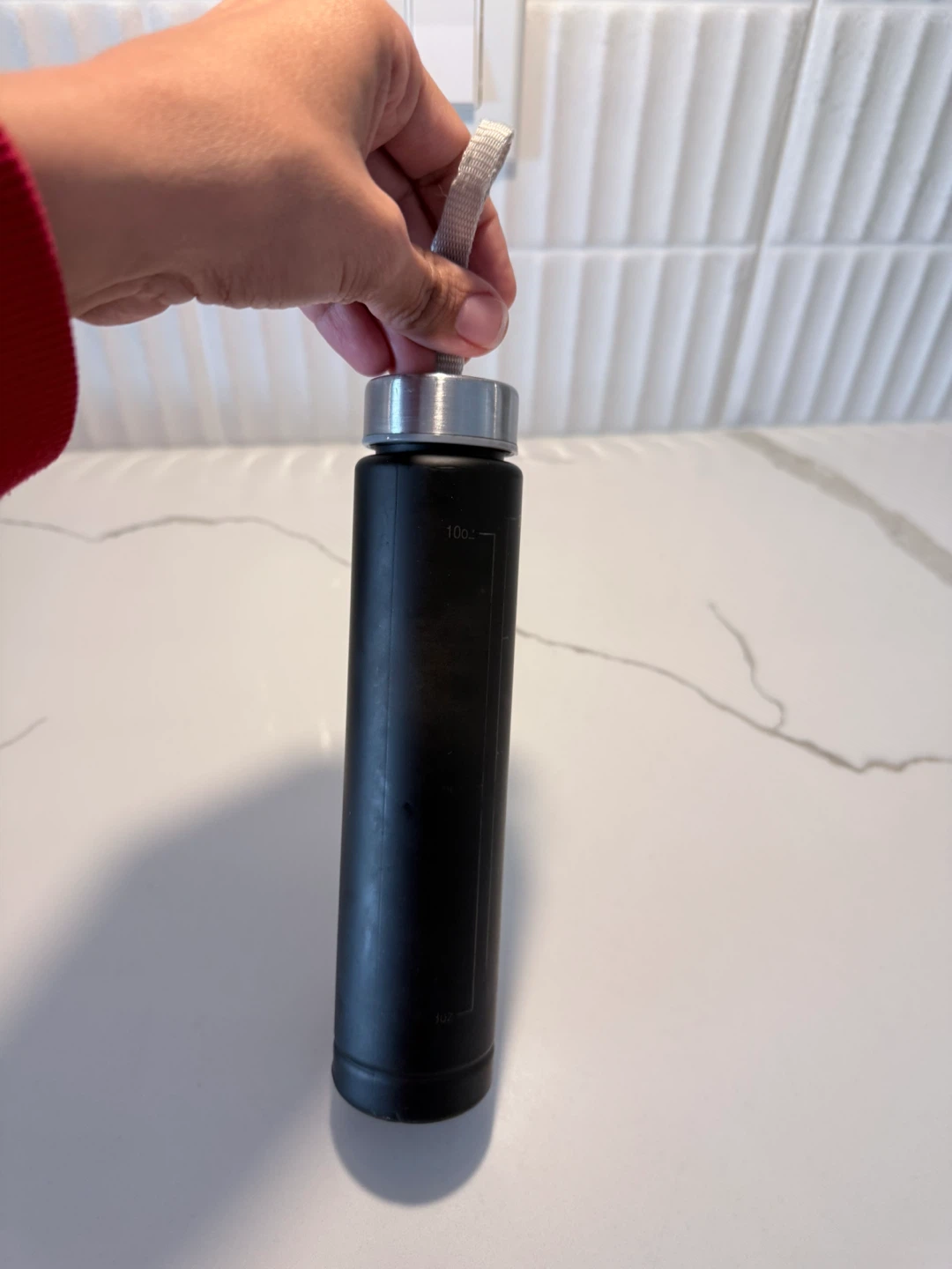 Black water tracking bottle