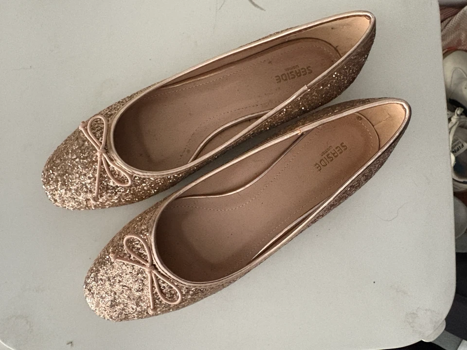 Seaside Glitter Ballet Flats