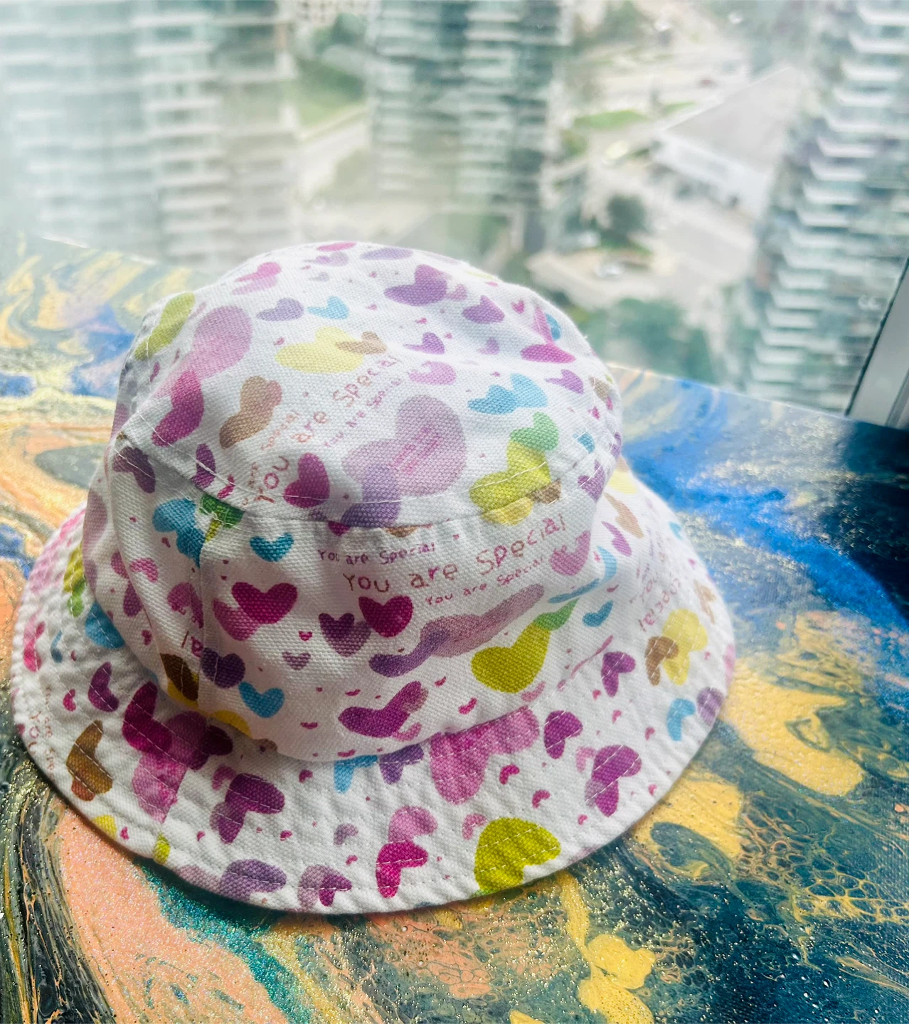 Bucket Hat - Colorful Hearts Pattern - photo 2