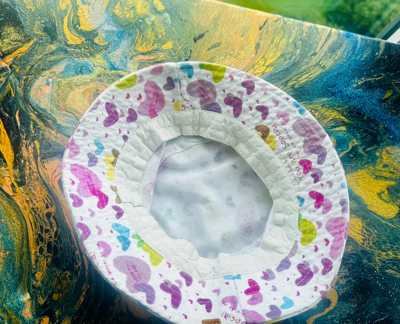 Bucket Hat - Colorful Hearts Pattern - photo 3
