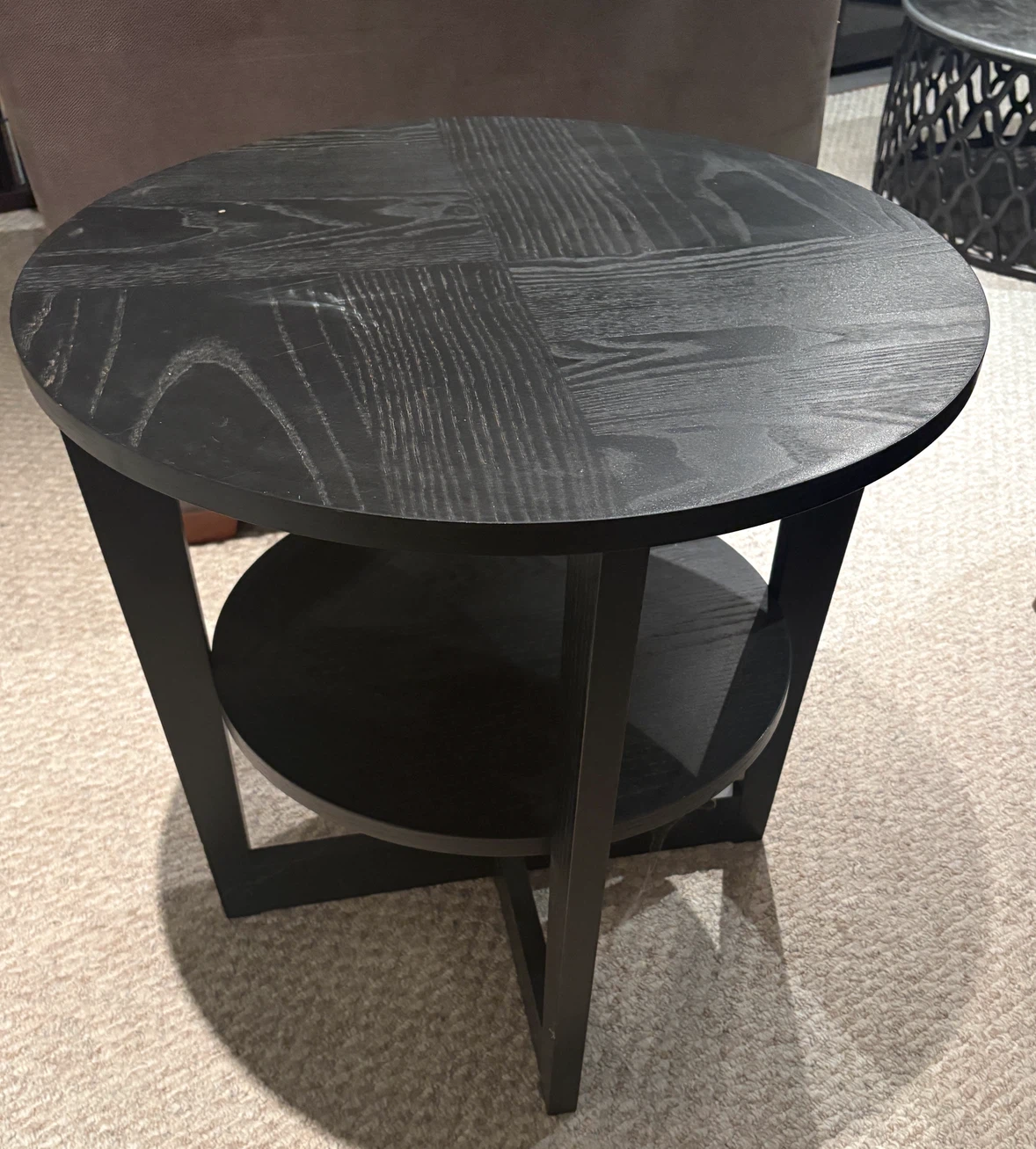 IKEA - Black Round Wooden Coffee & End Table - photo 3