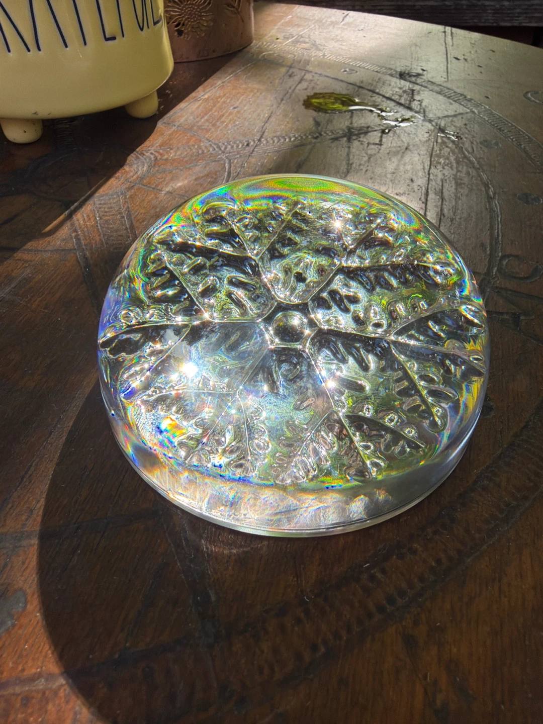 Vintage Cristal France Snowflake Paperweight