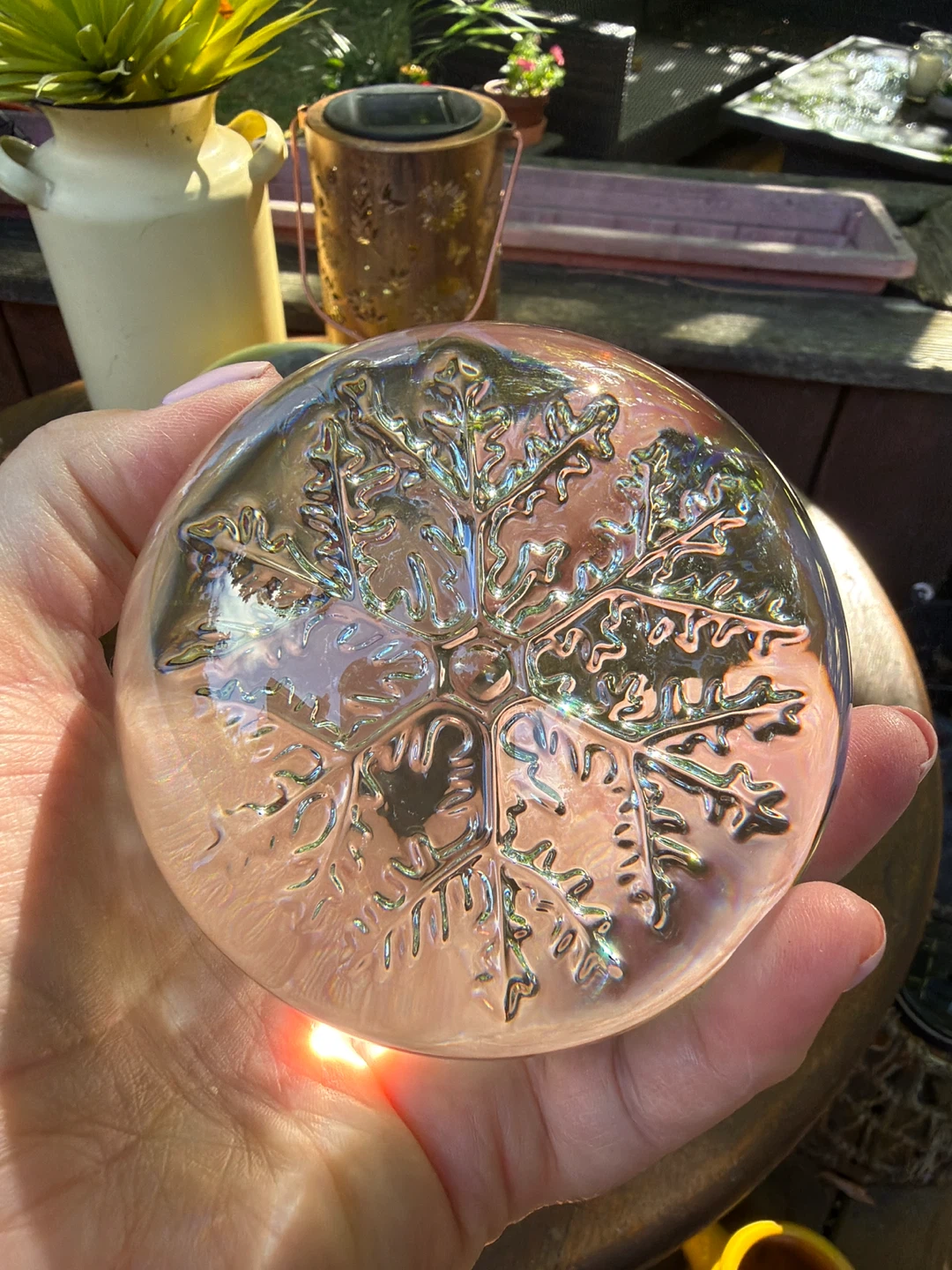 Vintage Cristal France Snowflake Paperweight - photo 2