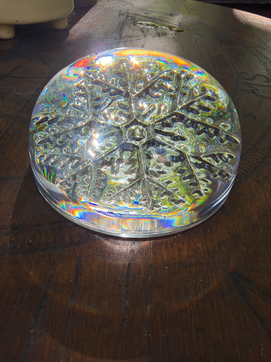 Vintage Cristal France Snowflake Paperweight - photo 4