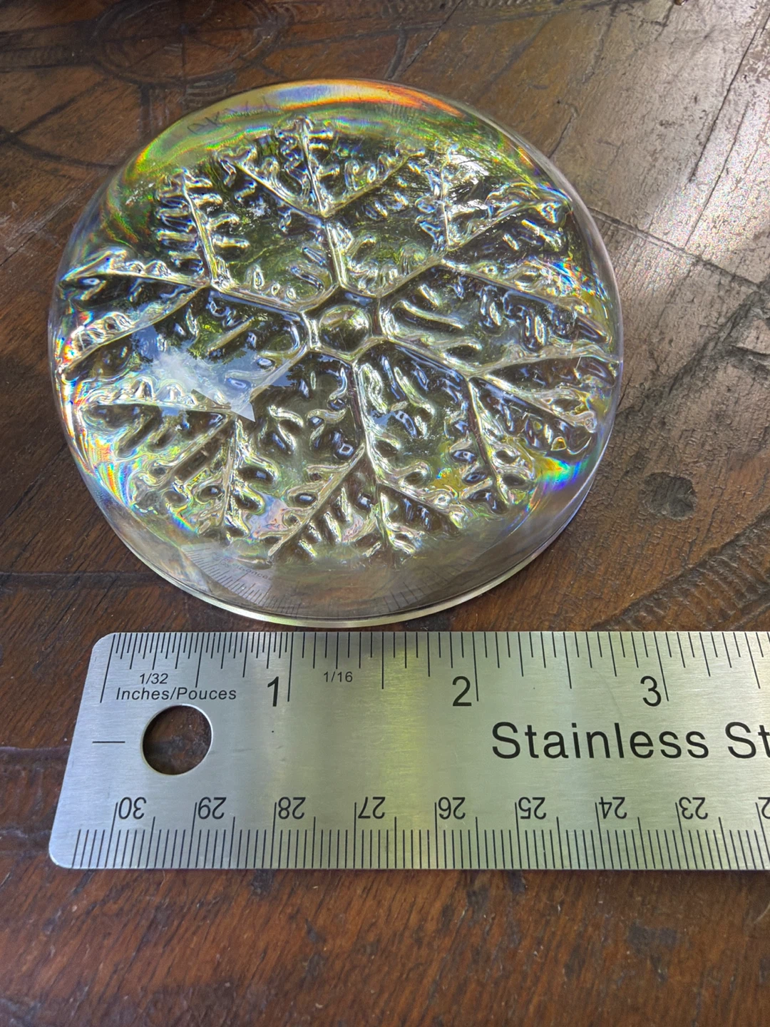 Vintage Cristal France Snowflake Paperweight - photo 5