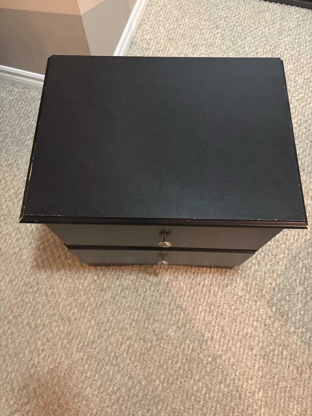Black 2-Drawer Nightstand - photo 2