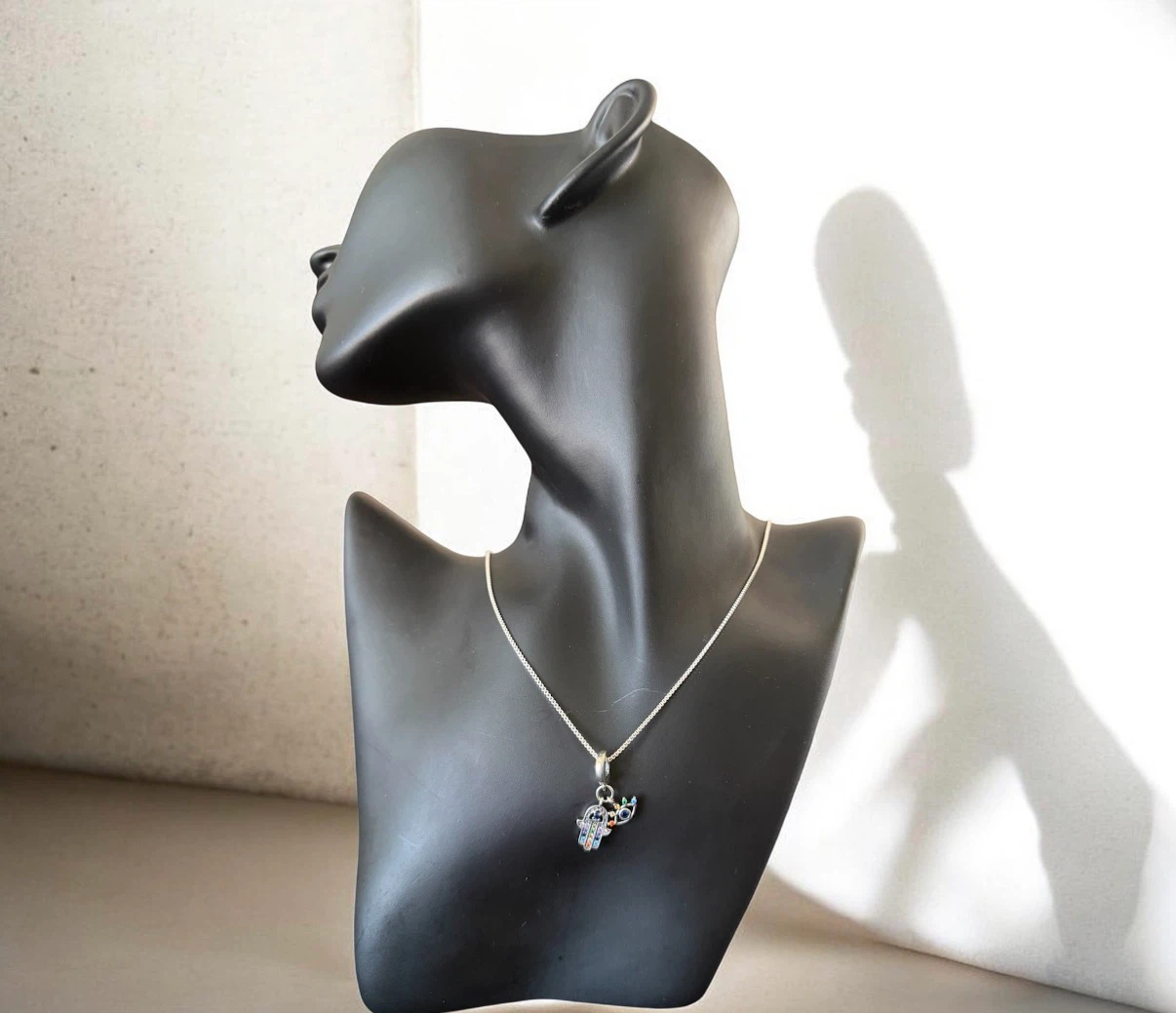 Sterling Silver Hamsa Hand Necklace - photo 2