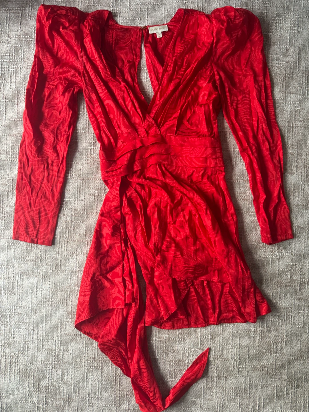 Ronny Kobo Red Jacquard Mini Dress Size S - photo 2