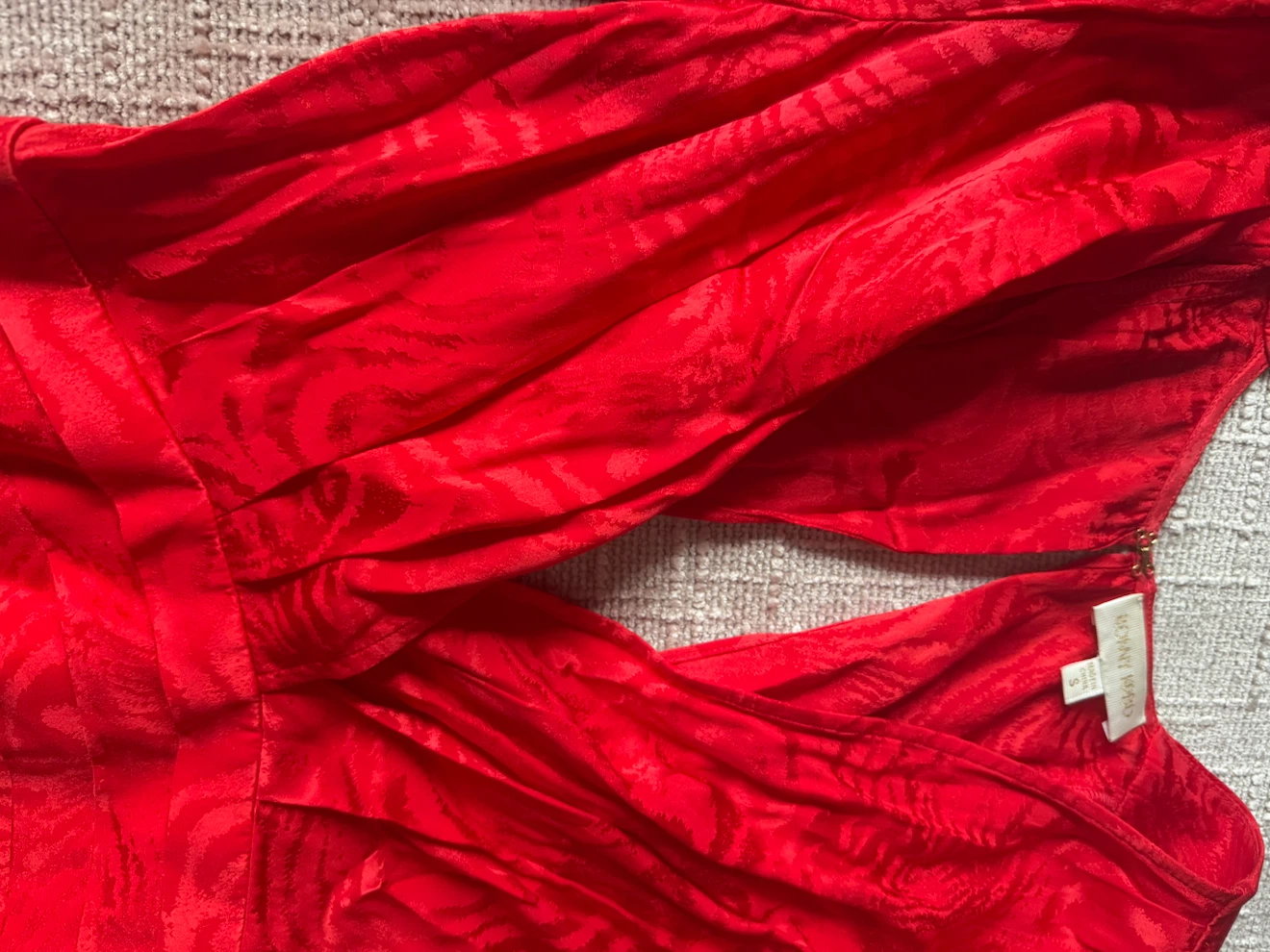 Ronny Kobo Red Jacquard Mini Dress Size S - photo 3