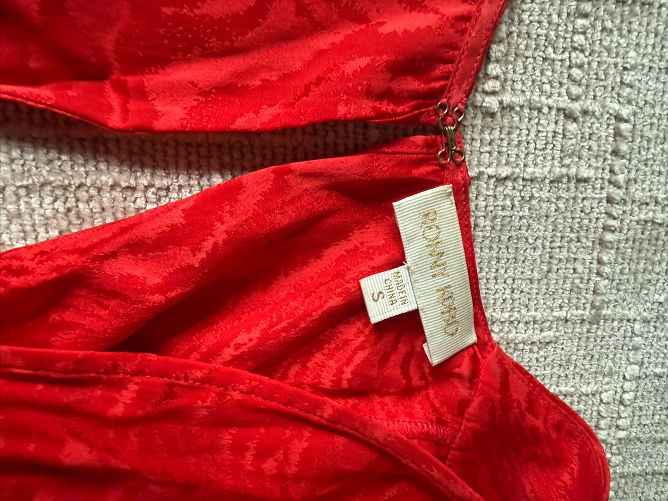 Ronny Kobo Red Jacquard Mini Dress Size S - photo 4