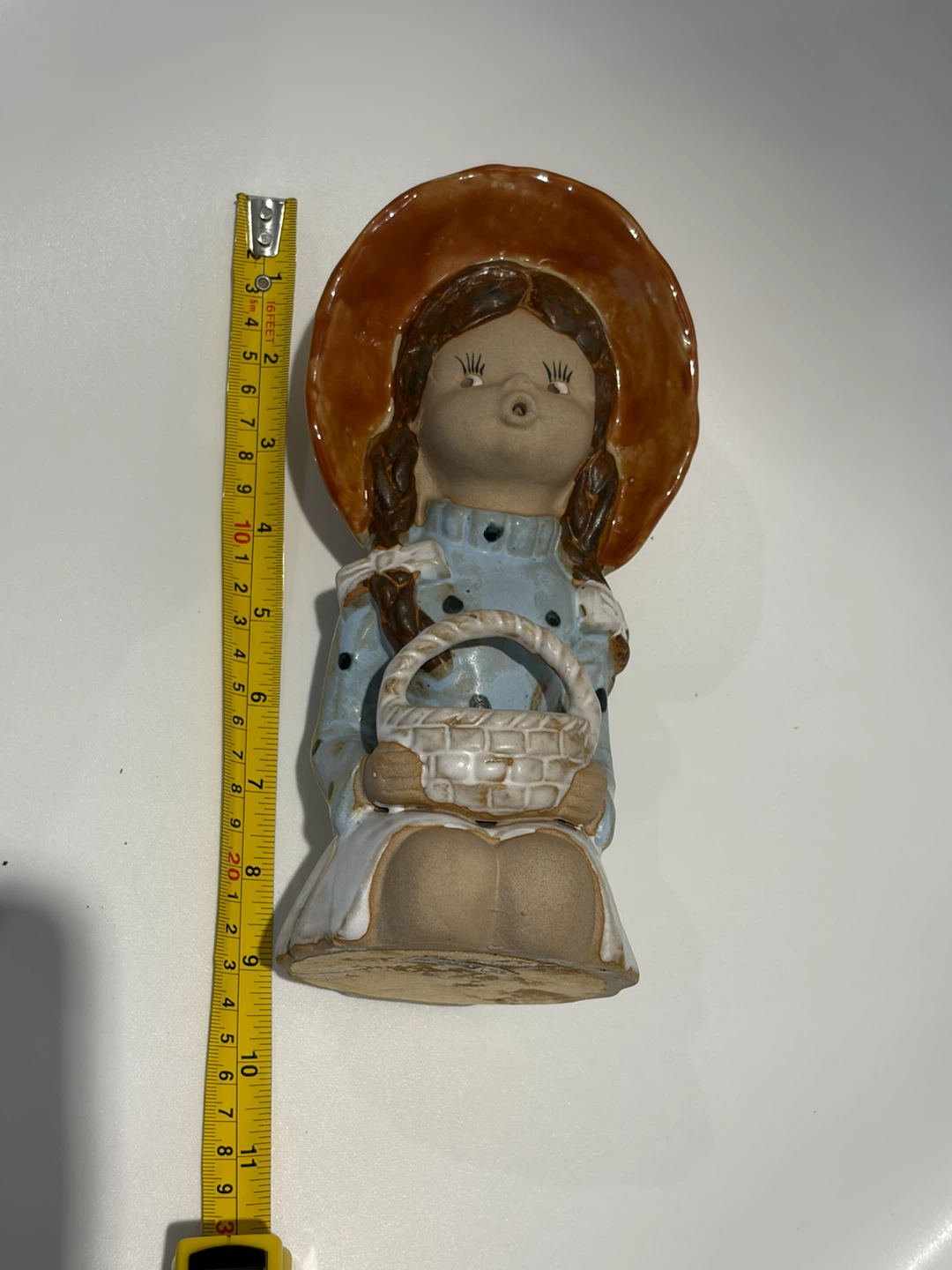 Ceramic Girl with Basket Figurine