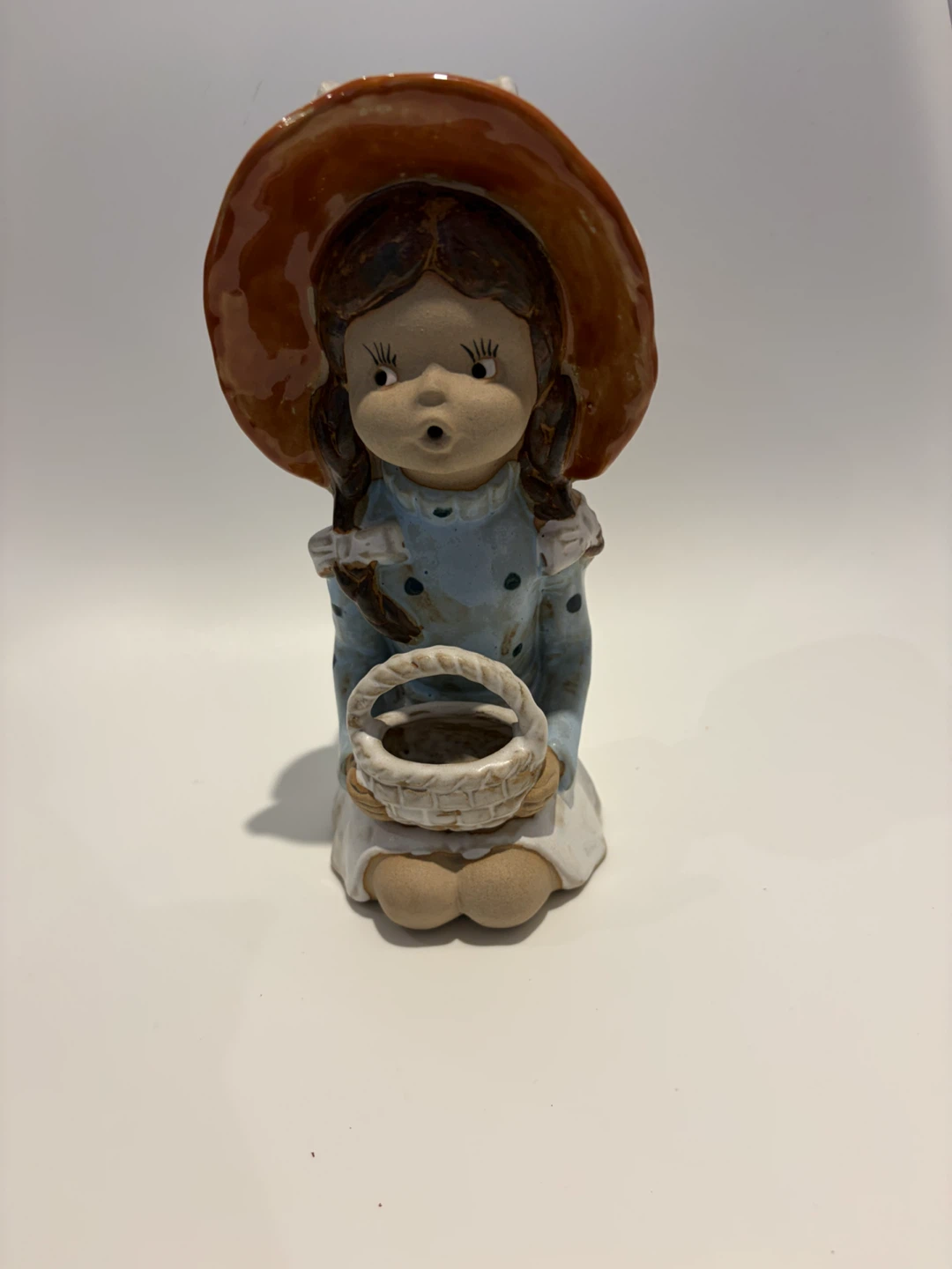 Ceramic Girl with Basket Figurine - photo 2