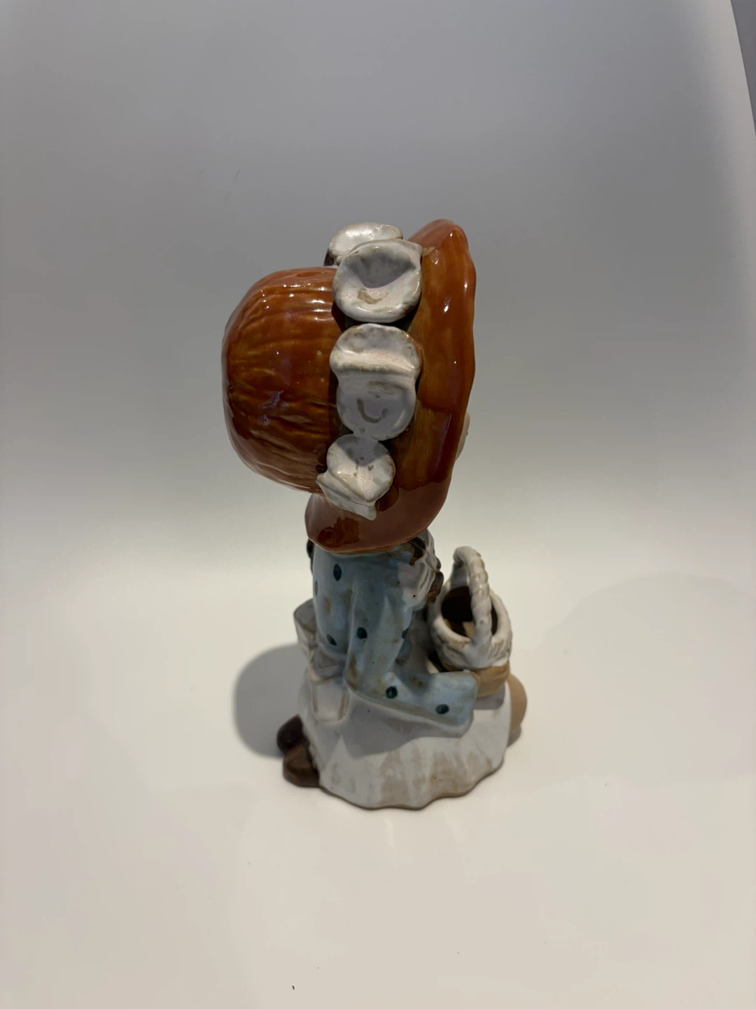 Ceramic Girl with Basket Figurine - photo 3