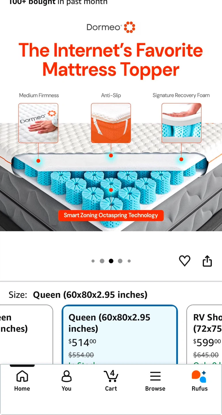 Dormeo Queen Size Mattress Topper