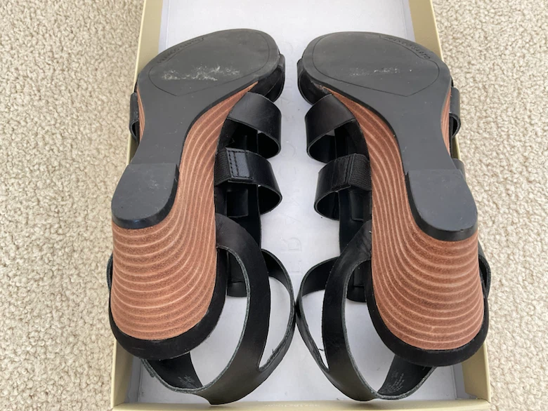 Franco Sarto Black Leather Wedge Sandals. Women’s size 8M - photo 5