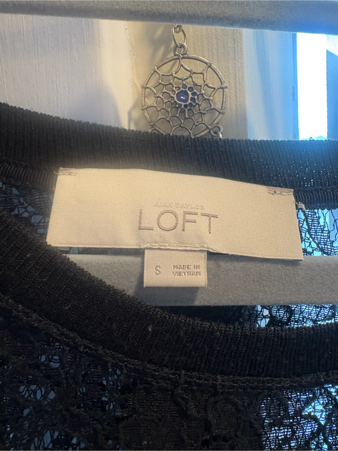 LOFT Black Lace Long Sleeve Top - photo 2