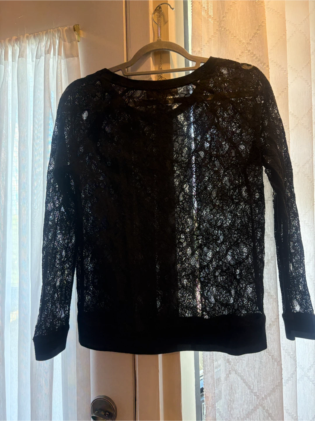 LOFT Black Lace Long Sleeve Top - photo 3