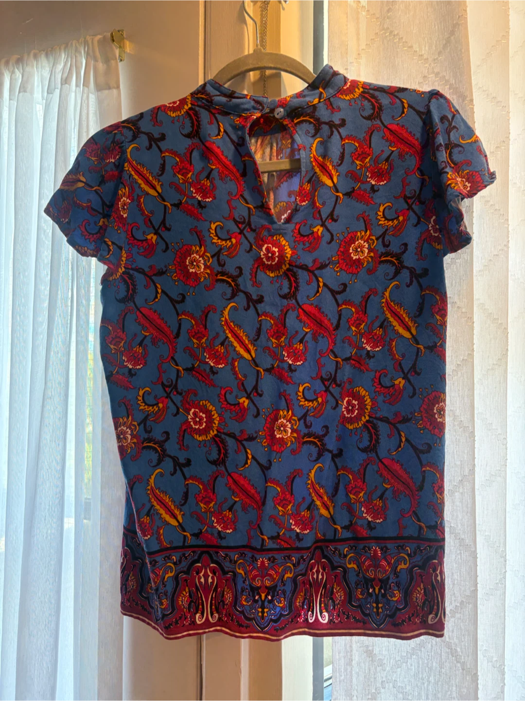 Ann Taylor Factory Blue Floral Blouse - photo 3