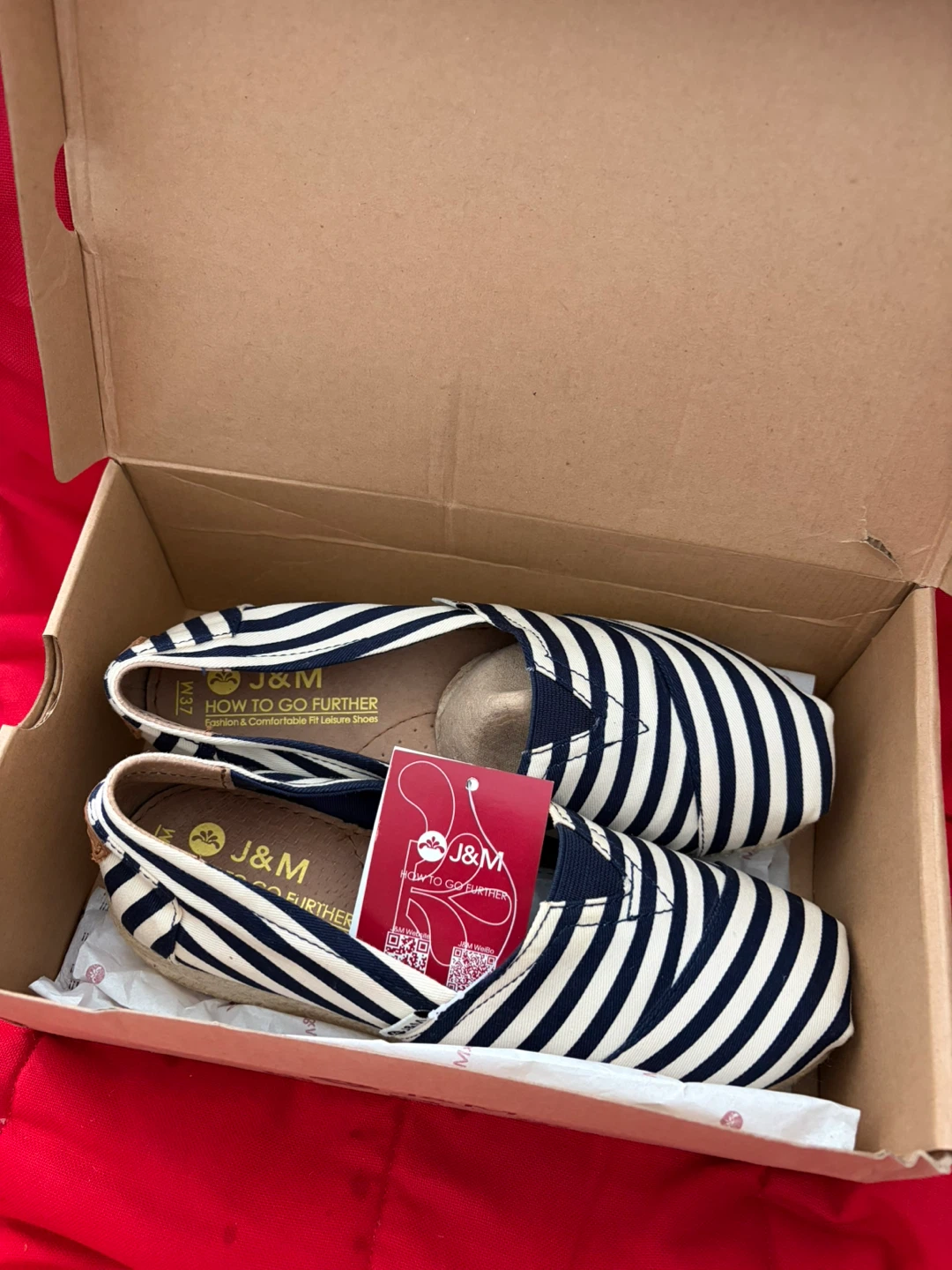 J&M Striped Casual Shoes Navy Size 37
