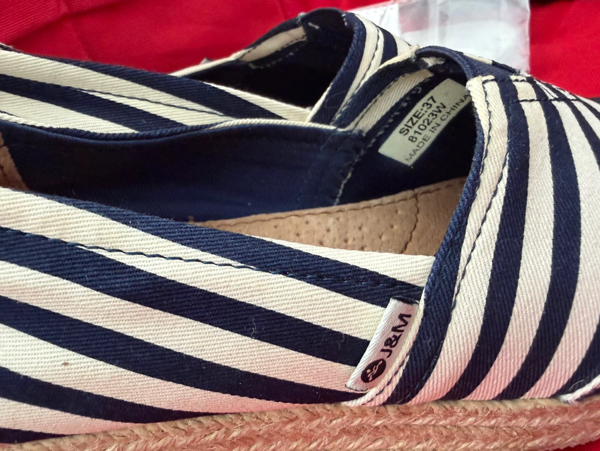 J&M Striped Casual Shoes Navy Size 37 - photo 4
