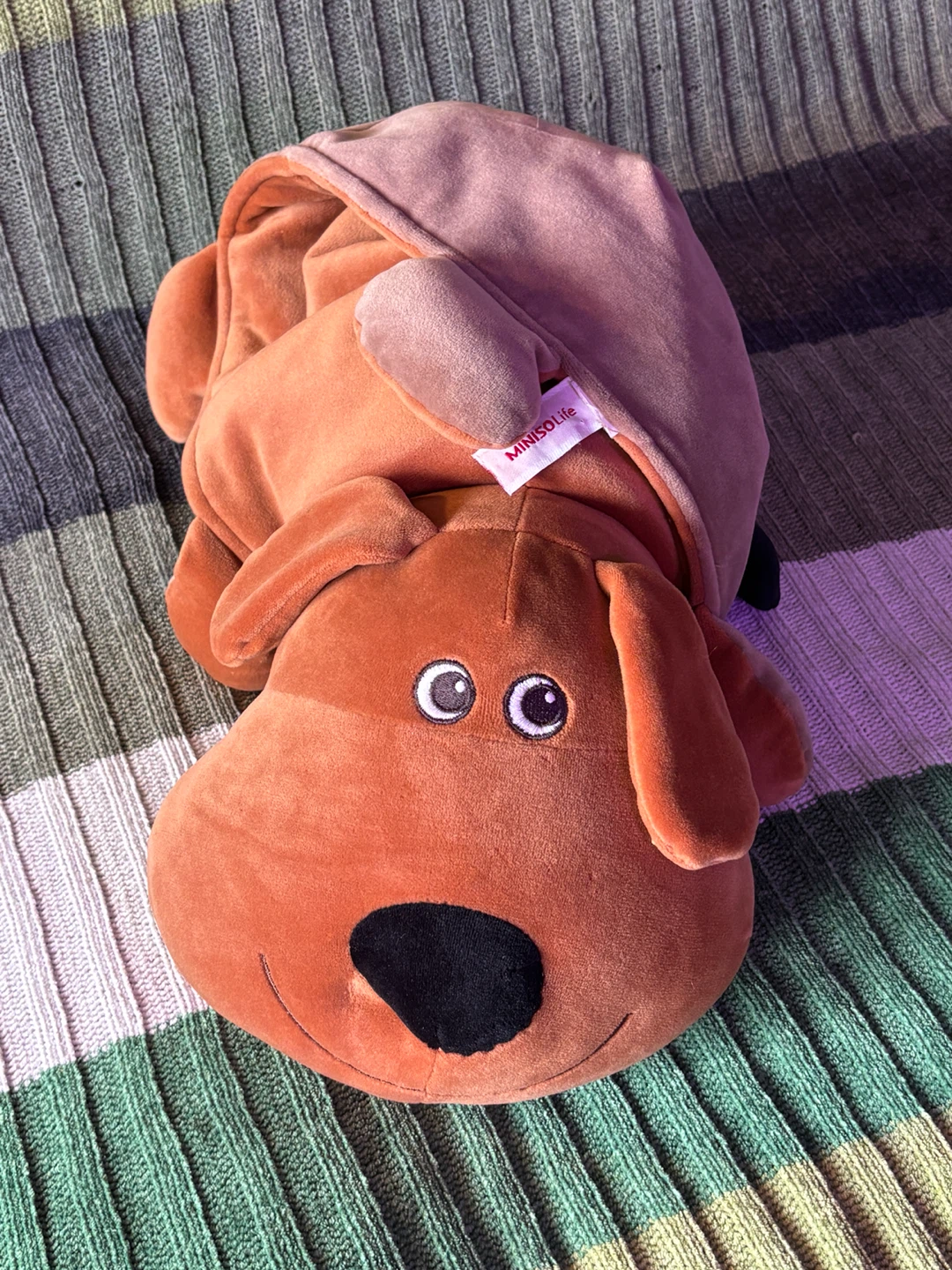 MinisoLife Reversible Brown Dog Plush Toy