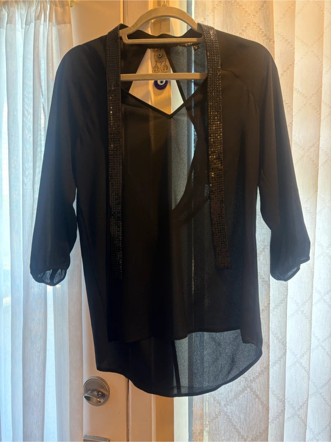 Express Black Sheer Blouse