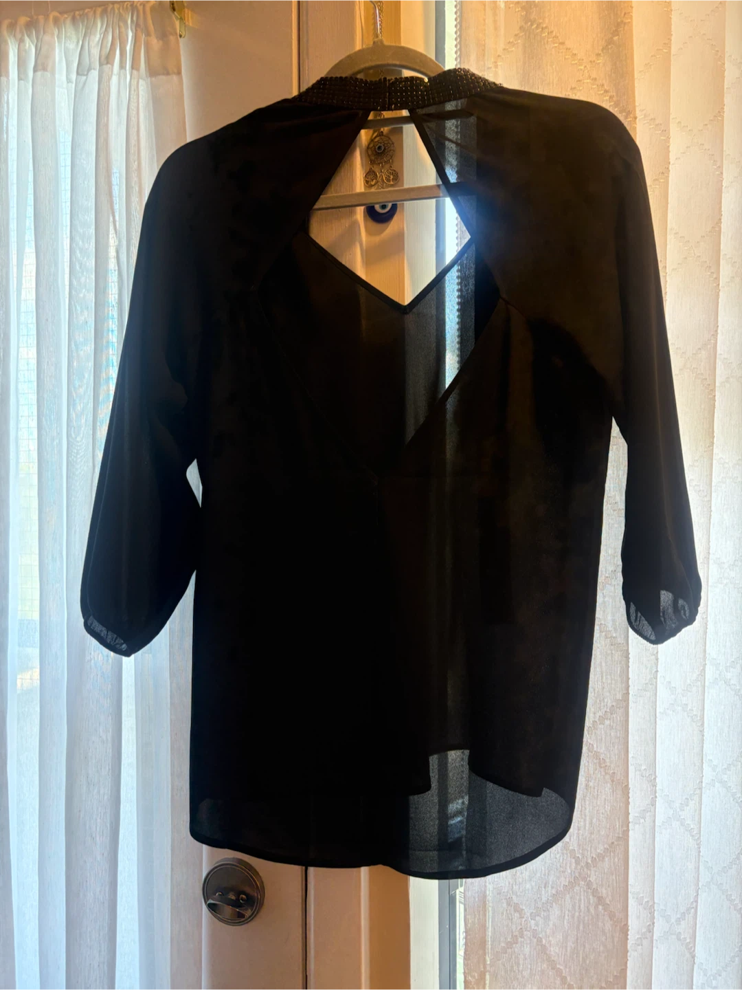 Express Black Sheer Blouse - photo 3