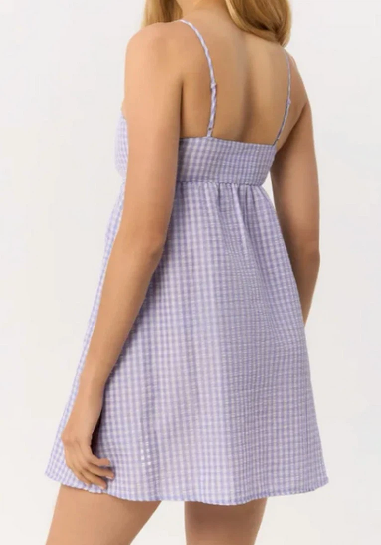 H&M Lavender Gingham Mini Dress - Small - photo 5