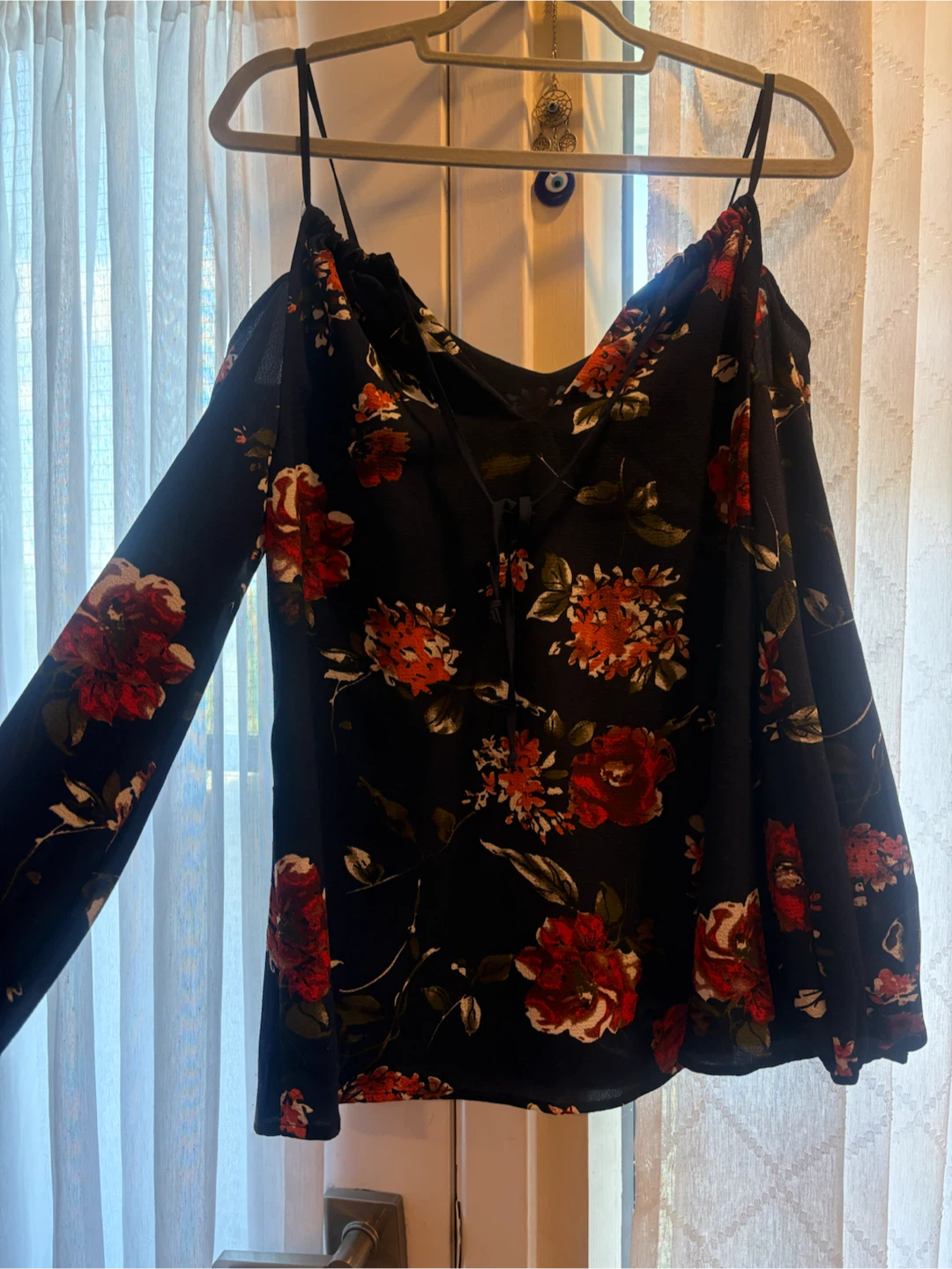 Faith and Joy Cold Shoulder Floral Blouse - photo 3