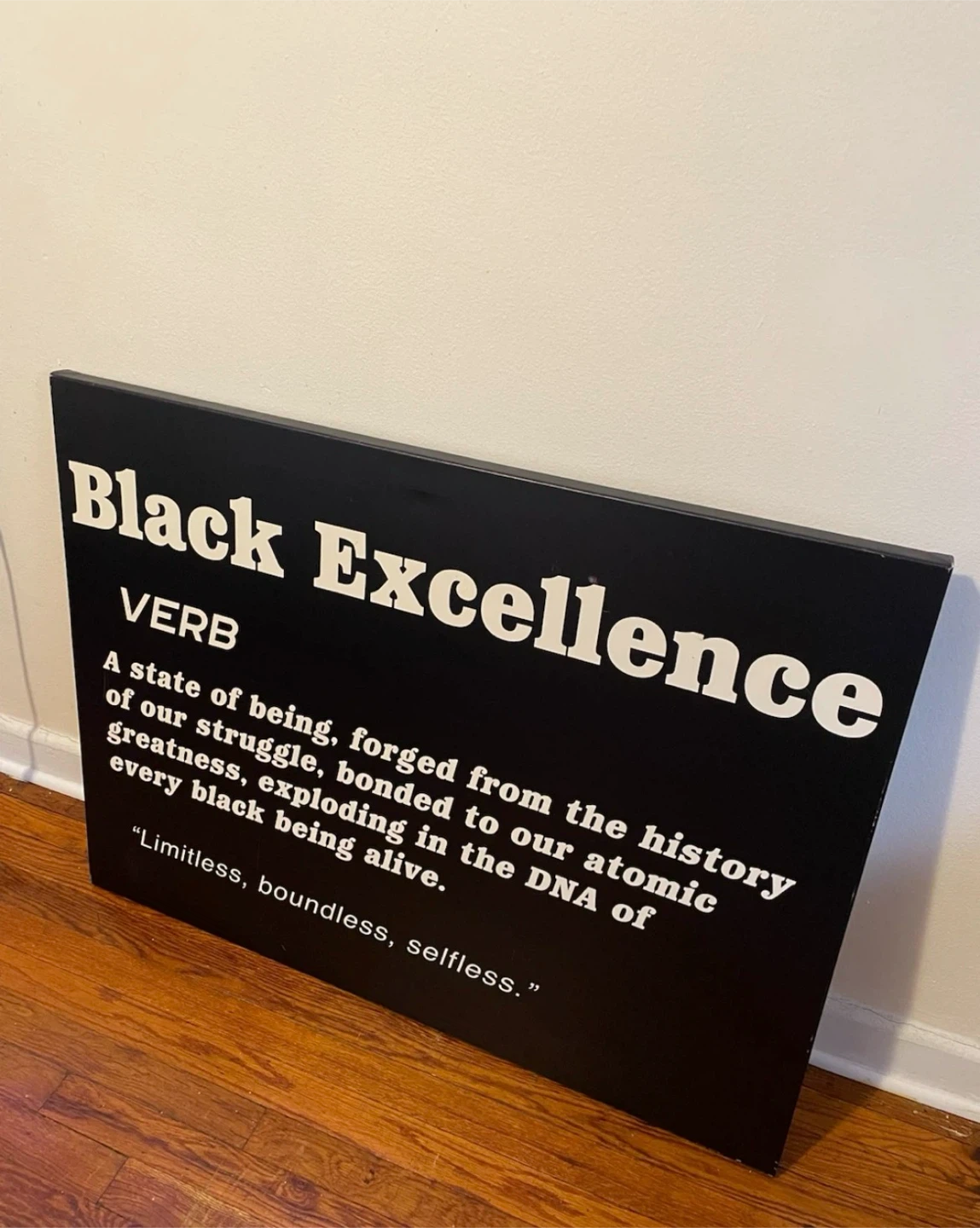 Black Excellence Wall Art $60