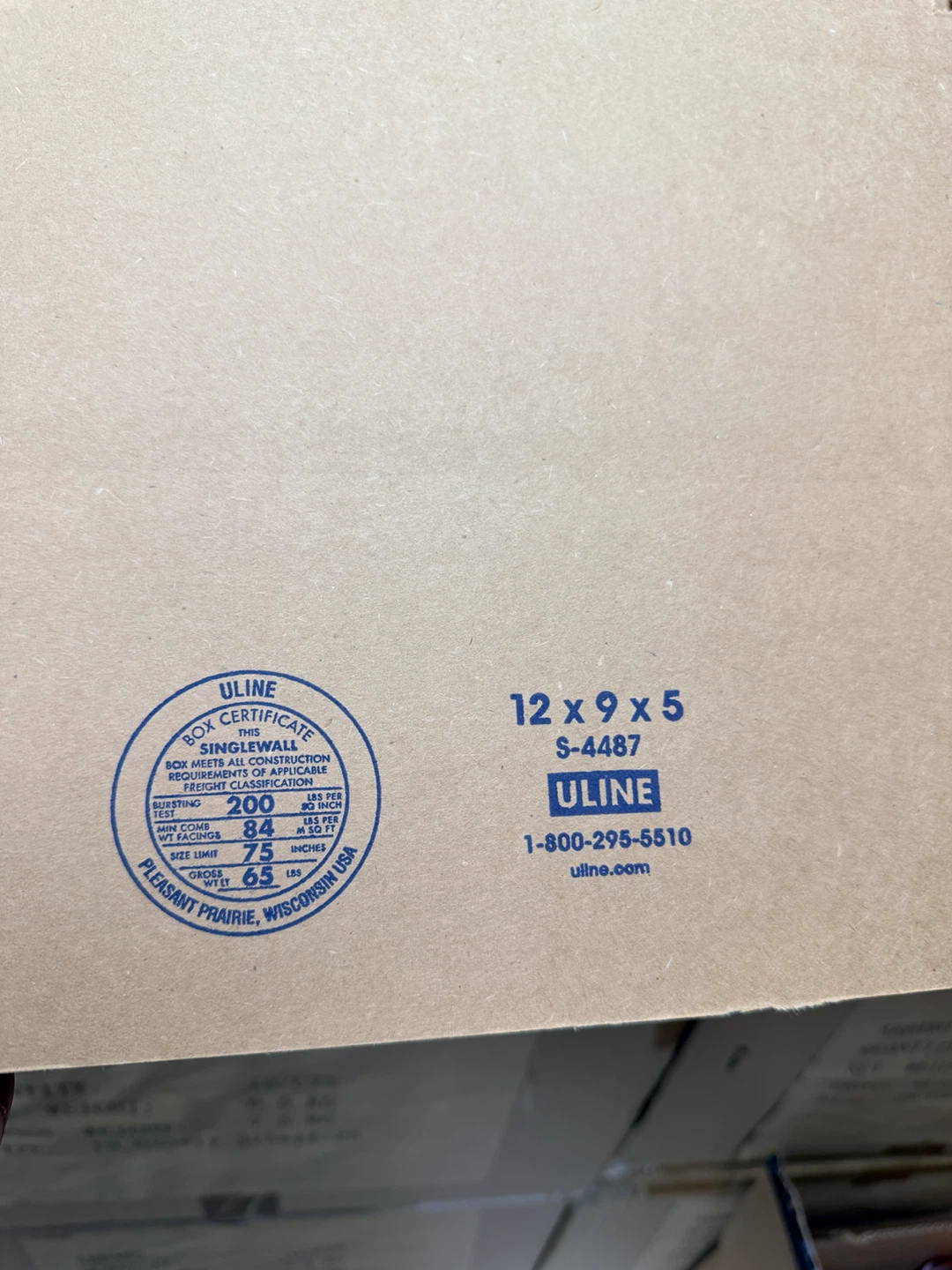 200 pieces Uline S-4487 Cardboard Shipping Boxes